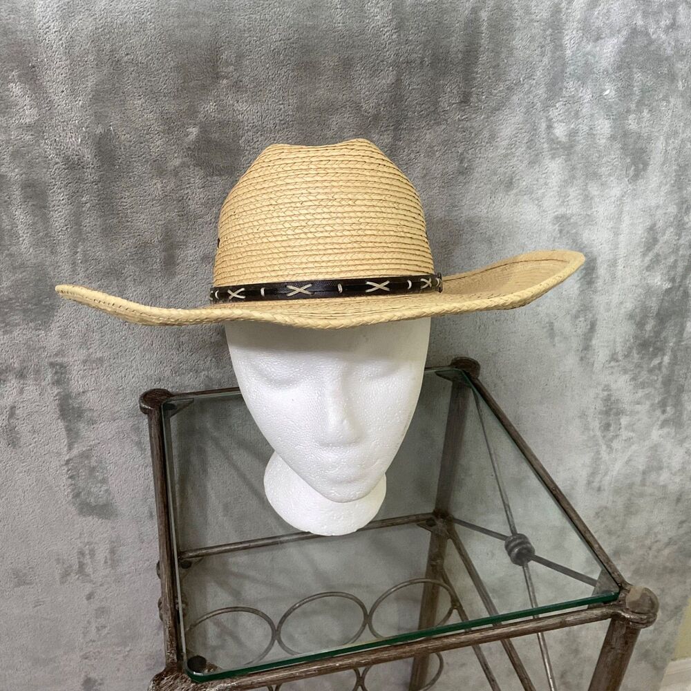 Cavender’s Straw Cowboy Hat OSFM – Wide Brim Western Rodeo Ranch Style vented